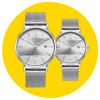 ساعت مردانه جوفاکس دو زمانه مدل 1547 نقره ای طلایی