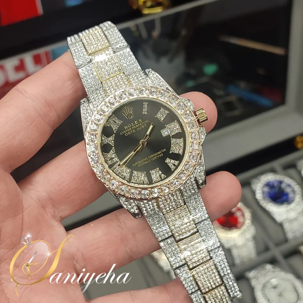 ساعت مچی مردانه رولکس فول نگین T1822-S-G-B