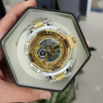 ساعت مردانه جوفاکس دو زمانه مدل 1547 نقره ای طلایی