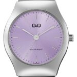 ساعت مچی کیو اند کیو Q72B-003PY زنانه استیل صفحه بنفش - نمایندگی ثانیهها