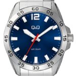 ساعت مچی کیو اند کیو Q87B-002PY مردانه تمام استیل صفحه آبی - نمایندگی ثانیهها